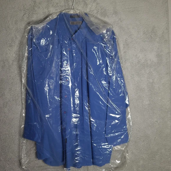 Oleg Cassini Blue Casual Button Down Shirt - Picture 7 of 7